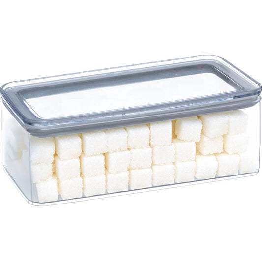 5Five Voorraadpot - keuken/voedsel - kunststof - 1000 ml - luchtdichte deksel - transparant - 20 x 10 x 7 cm