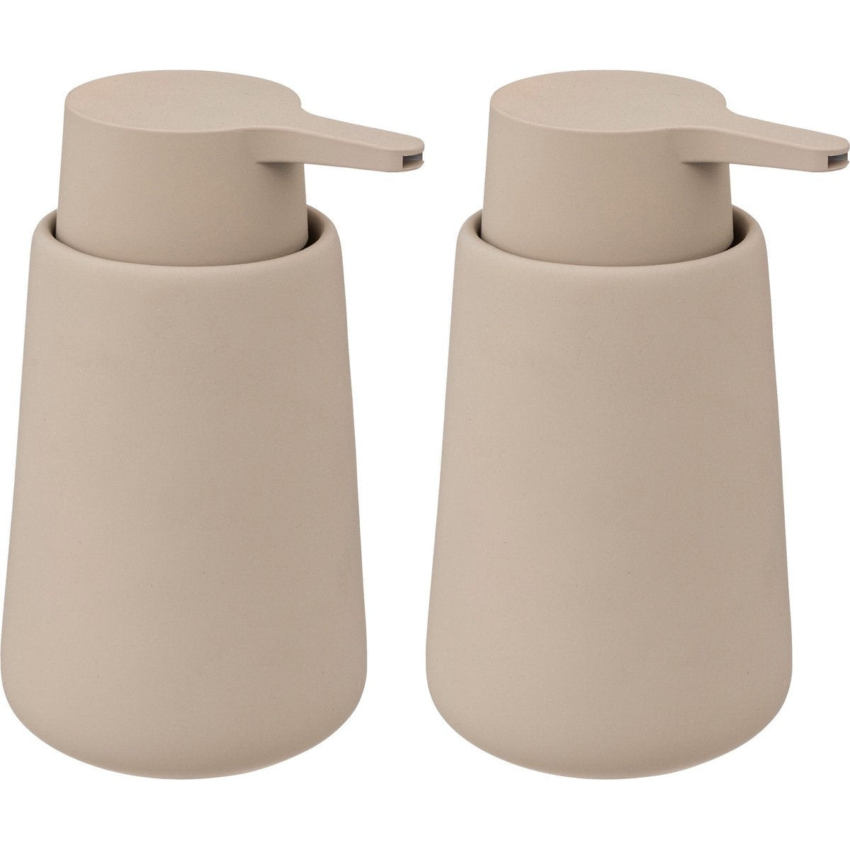5Five Zeeppompje/dispenser - 2x - Cocoon - kunststeen - beige - 15 cm - 300 ml - Badkamer/toilet/keuken