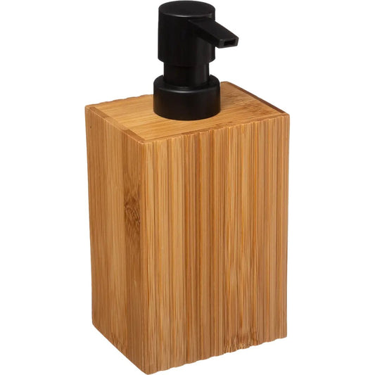 5Five Zeeppompje/dispenser Bamboo Lotion - lichtbruin/zwart - 8 x 17 cm - 280 ml - hout