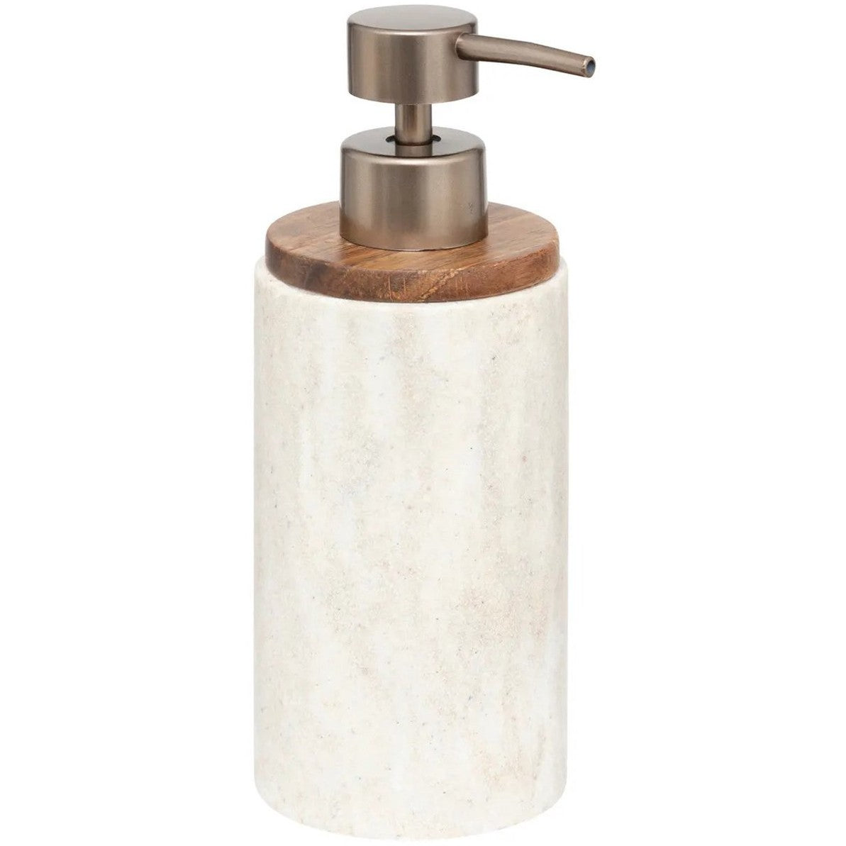 5Five Zeeppompje/dispenser Como Marble - kunststeen - wit - 7 x 19 cm - 300 ml - badkamer/keuken accessoires