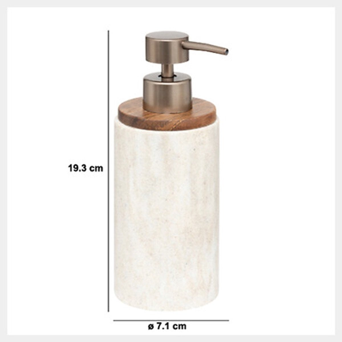 5Five Zeeppompje/dispenser Como Marble - kunststeen - wit - 7 x 19 cm - 300 ml - badkamer/keuken accessoires