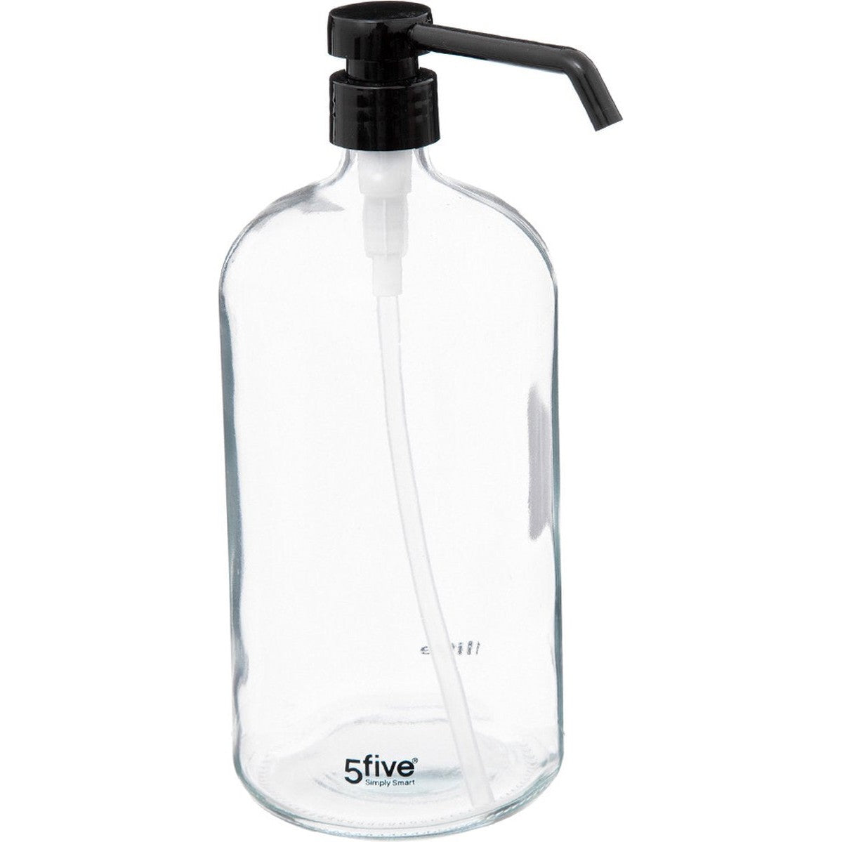 5Five Zeeppompje/zeepdispenser van glas - transparant - 1 liter