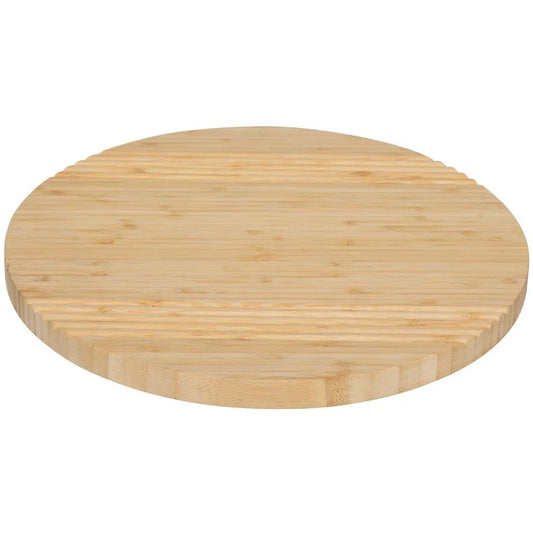 5Five draaibaar serveer plateau - dienblad - bamboe hout - D35 cm - lichtbruin - roterend op hoge schijf - tapas - gebakjes - kaas