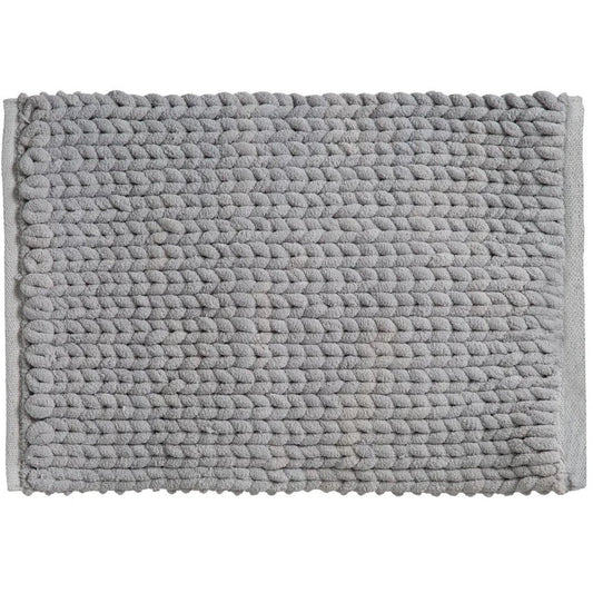 5Five extra dikke kabels Badmat - betongrijs - 50 x 75 cm - Badkamer kleedjes - dikte van 2.2 cm
