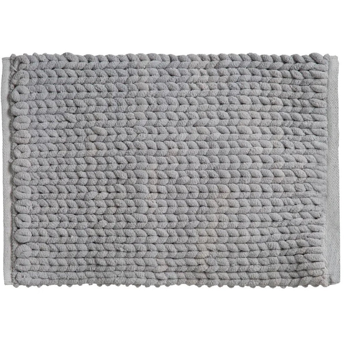5Five extra dikke kabels Badmat - betongrijs - 50 x 75 cm - Badkamer kleedjes - dikte van 2.2 cm