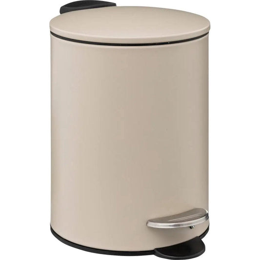 5Five kleine pedaalemmer - metaal - beige - 3L - 16 x 25 cm - Badkamer - Badkamer/toilet