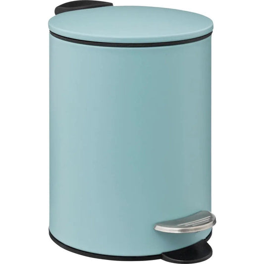 5Five kleine pedaalemmer - metaal - ijsblauw - 3L - 16 x 25 cm - Badkamer - Badkamer/toilet