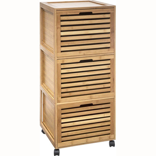 5five Simply Smart Badkamerrek met 3 laden BAMBOU