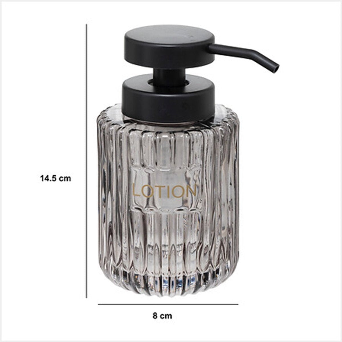 5five Zeeppompje/zeepdispenser - Naples - transparant grijs - 250 ml - badkamer - keuken - toilet - glas