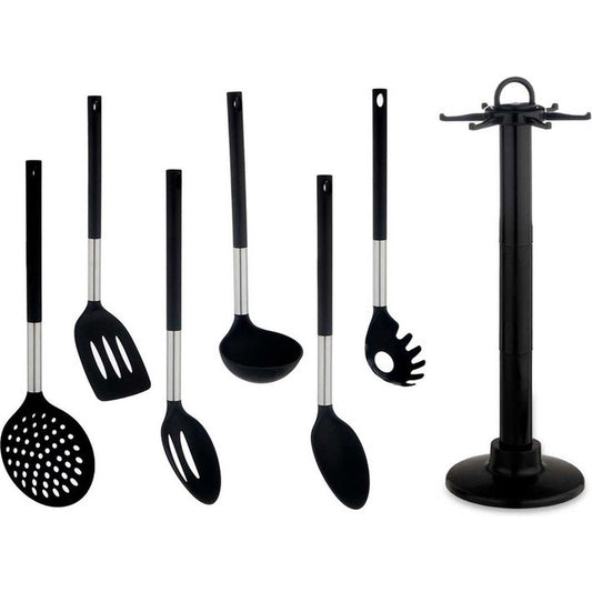 7-delige Zwarte Zilveren Keukengerei