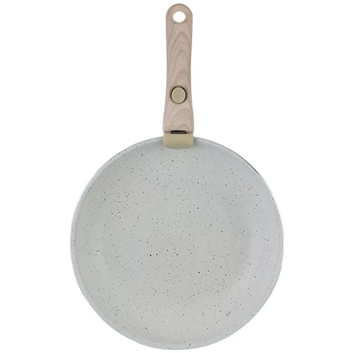 8-delige Pannenset – Elegant Wit – Ultra Anti-aanbak met Verwisselbare Houten Handgreep – Geschikt voor Alle Warmtebronnen