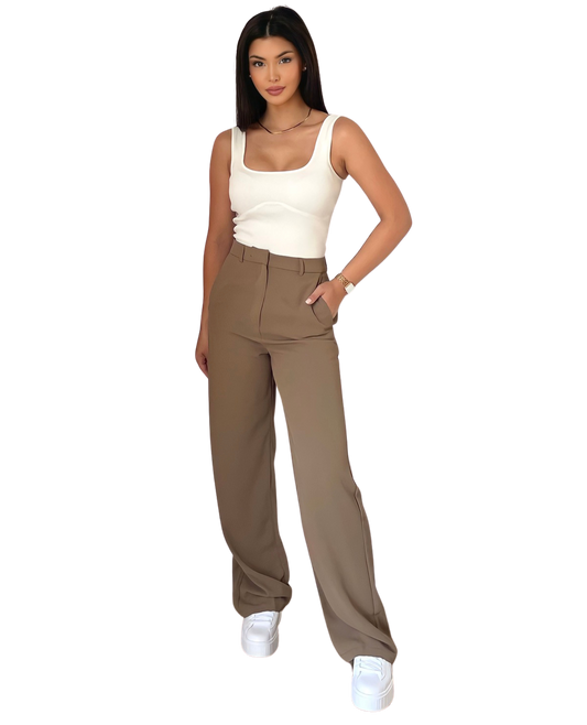 Basic Wide Leg - Taupe