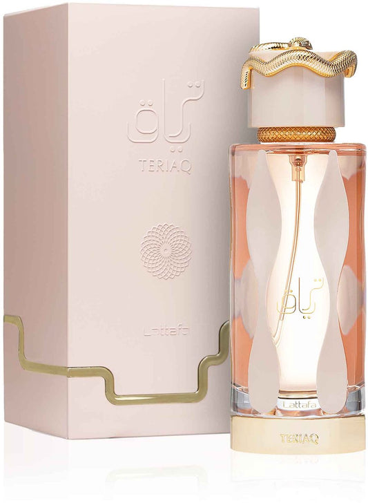 Lattafa Teriaq Eau de Parfum – Orientalischer Unisex-Duft – Lang anhaltend – Luxus-Parfüm mit Amber, Vanille & Gewürzen – 100ml
