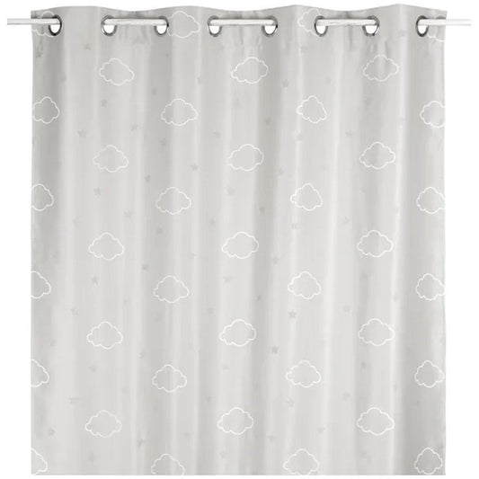 ATMOSPHERA Grijs verduisteringsgordijn met fosforescerende sterren 140 x 250cm