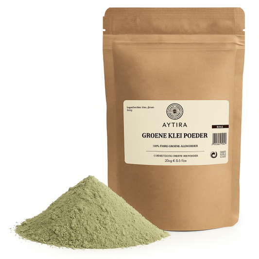 AYTIRA Groene Klei Poeder 250 g – 100% natuurlijke Illiet-klei | Gezichts- & lichaamsmasker voor vette & onzuivere huid - MODESTNOVA