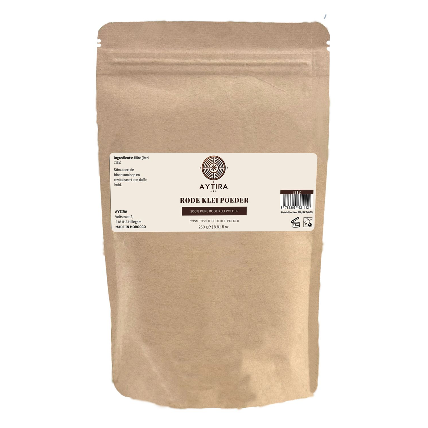 AYTIRA Rode Klei 250 g – 100% natuurlijke Illiet-kosmetische klei | Revitaliserend masker voor gezicht & lichaam - MODESTNOVA