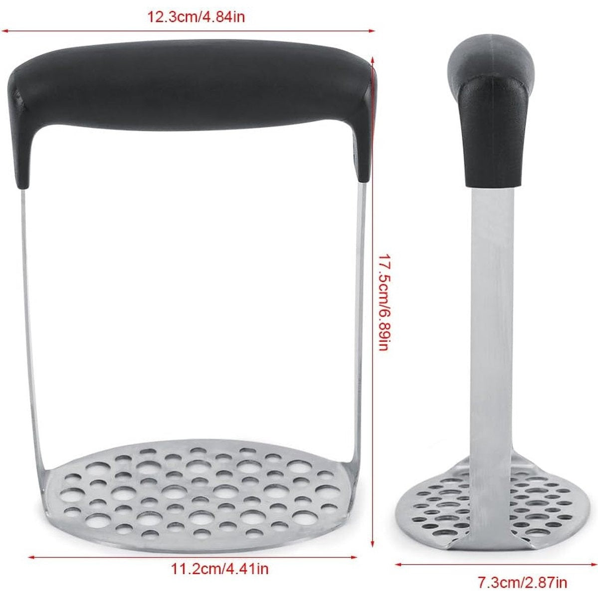 Aardappelstamper, aardappelbreker van roestvrij staal, aardappelpers, fruitpers, kindervoer, 6 mm en 9 mm rijen - MODESTNOVA