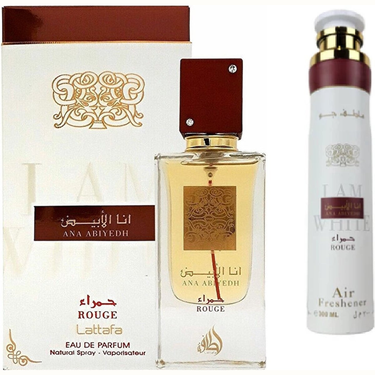Ana Abiyedh Rouge - Eau De Parfum [60ml] & I am White Oud Arabian [300ml Air Freshener ]