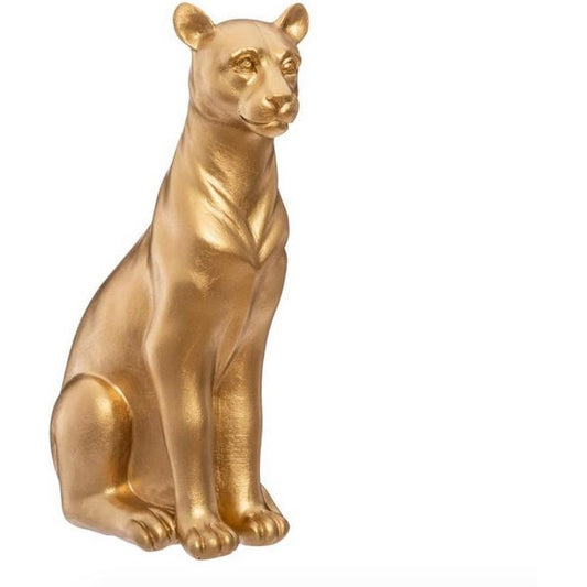 Atmosp Decoratief Beeld Panter - Polyresin - Goud - Hoogte 23cm