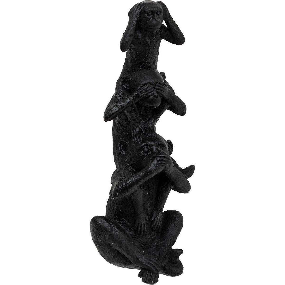 Atmosphera Aap Horen, zien en zwijgen Ø8xH25cm - Zwart