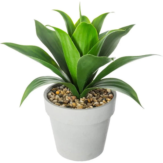 Atmosphera Aloe Vera - kunstplant - in pot van cement - 34 cm - Nepplanten