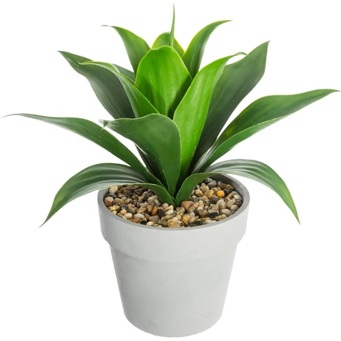 Atmosphera Aloe Vera - kunstplant - in pot van cement - 34 cm - Nepplanten