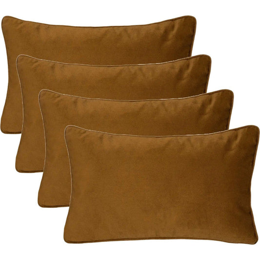 Atmosphera Bank/sierkussens Sophia - 4x stuks - 30 x 50 cm - polyester met rits