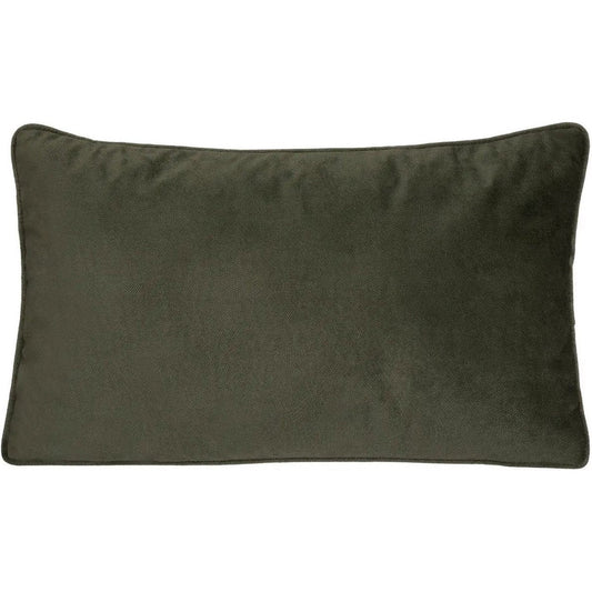 Atmosphera Bank/sierkussens huiskamer Sophia - 30 x 50 cm - Olijfgroen - polyester - met rits