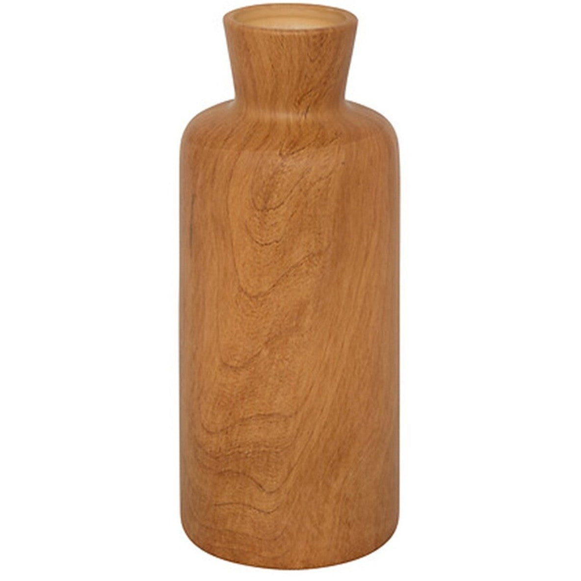 Atmosphera Bloemenvaas Botanic - houtlook bruin - keramiek - D12 x H30 cm - stelen en boeketten