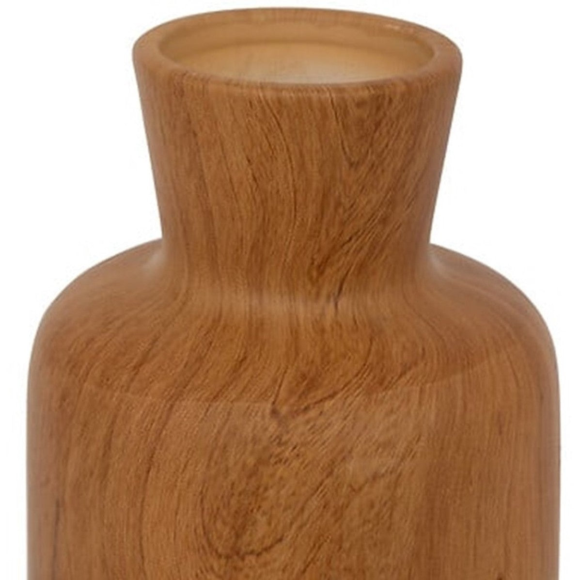 Atmosphera Bloemenvaas Botanic - houtlook bruin - keramiek - D12 x H30 cm - stelen en boeketten