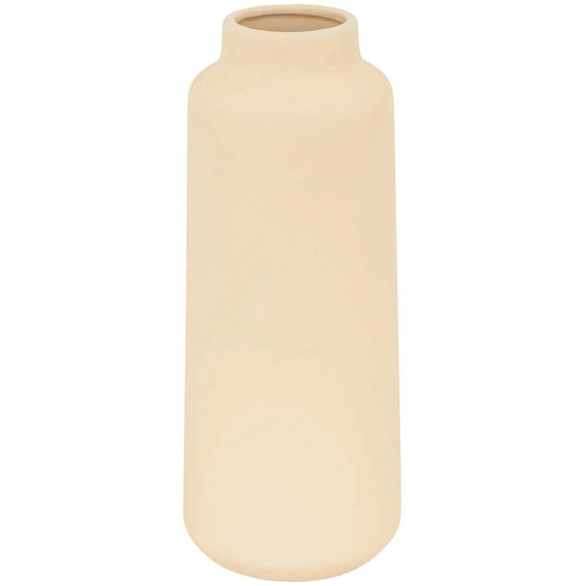 Atmosphera Bloemenvaas Emporor - mat beige - keramiek - D12 x H30 cm - stelen en boeketten