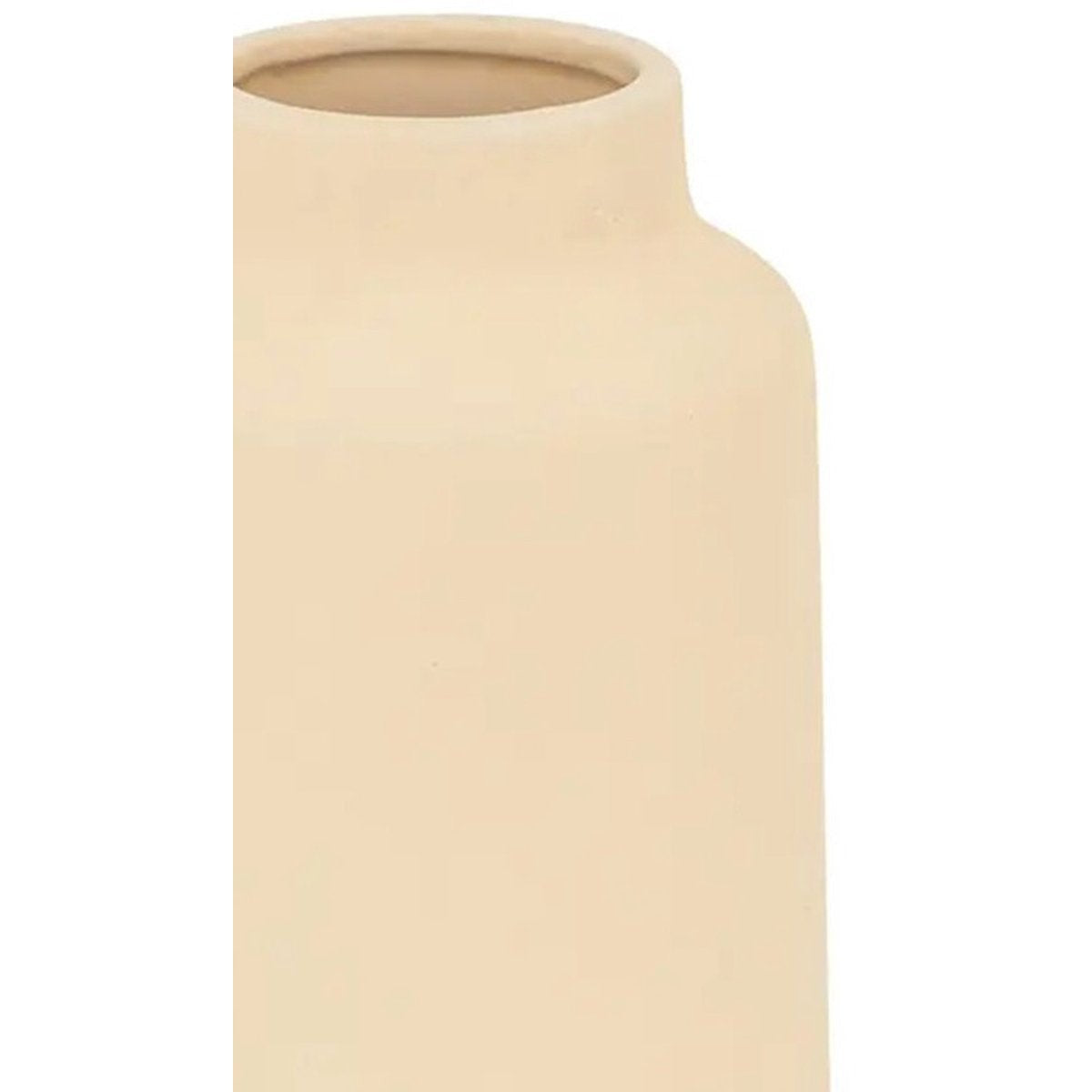 Atmosphera Bloemenvaas Emporor - mat beige - keramiek - D12 x H30 cm - stelen en boeketten