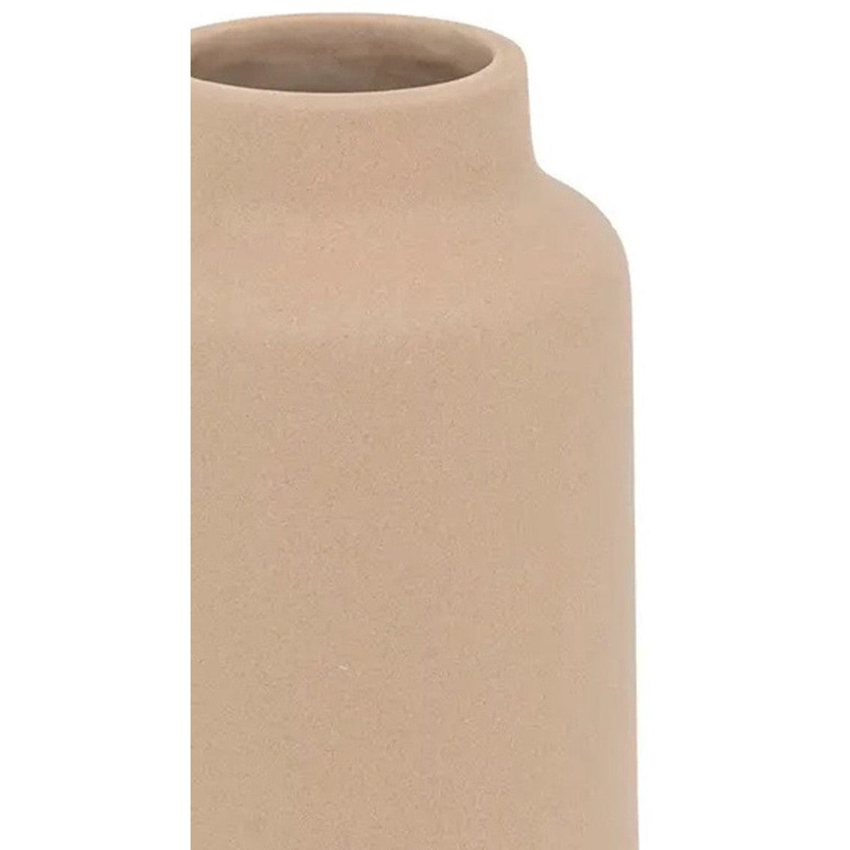 Atmosphera Bloemenvaas Emporor - mat lichtroze - keramiek - D12 x H30 cm - stelen en boeketten