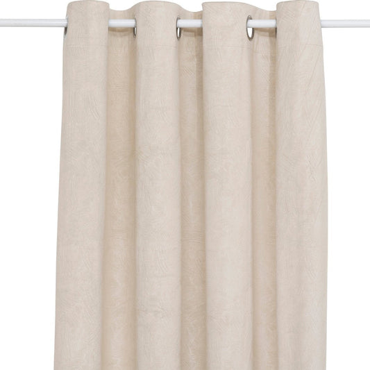 Atmosphera Fujo Fluwelen Verduisteringsgordijn 135x260cm - Gordijnen kant en klaar met haakjes ringen - Linnenbeige