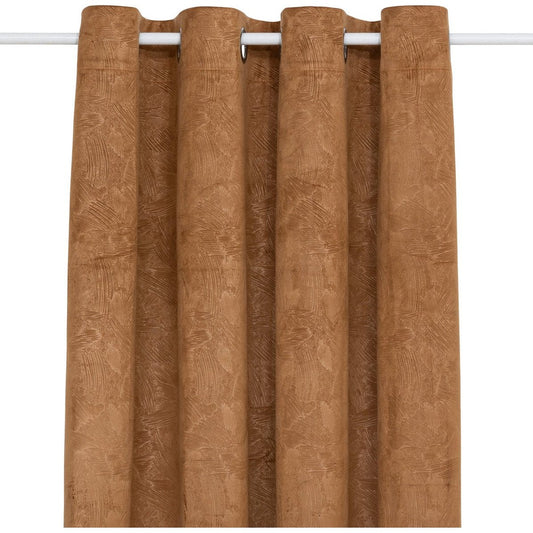 Atmosphera Fujo Fluwelen Verduisteringsgordijn 135x260cm - Gordijnen kant en klaar met haakjes ringen - Kaneel