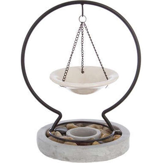 Atmosphera Geurbrander Omega voor amberblokjes/geurolie - keramiek/metaal - 20 x 24 cm