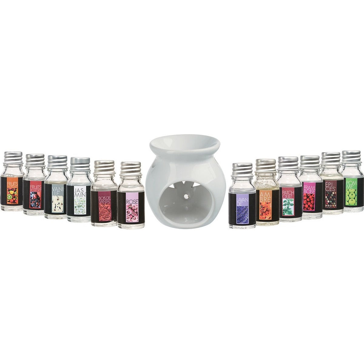 Atmosphera Geurolie flesjes mix-set van 12 stuks - Aromabrander en flesjes van 10 ML - Geurbranders