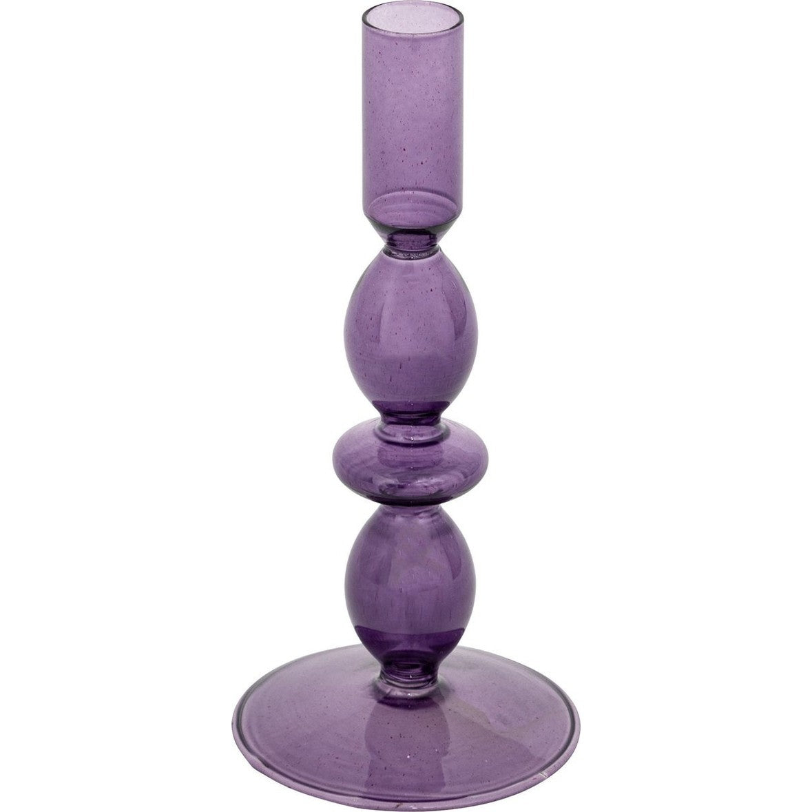 Atmosphera Glazen kandelaar Ø9xH19cm - Paars