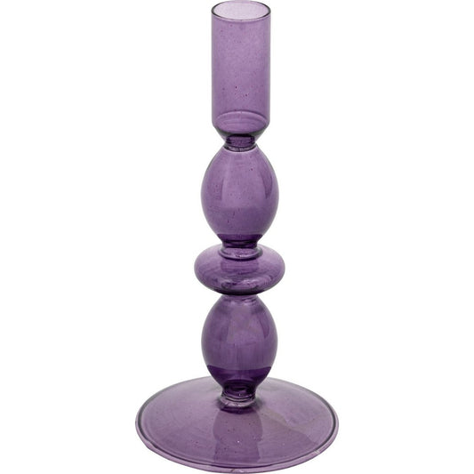 Atmosphera Glazen kandelaar Ø9xH19cm - Paars