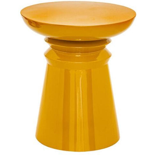 Atmosphera Jaya IJzeren bijzettafel Ø38xH43cm - Mosterdgeel