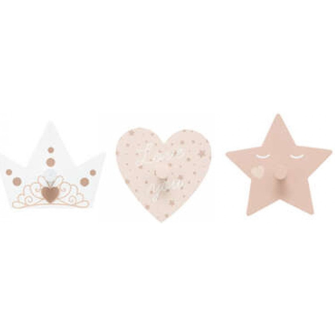 Atmosphera Kapstok kinderkamer - vormen knoppen - 4 haken - MDF hout - 55 x 7 cm - kleurenmix