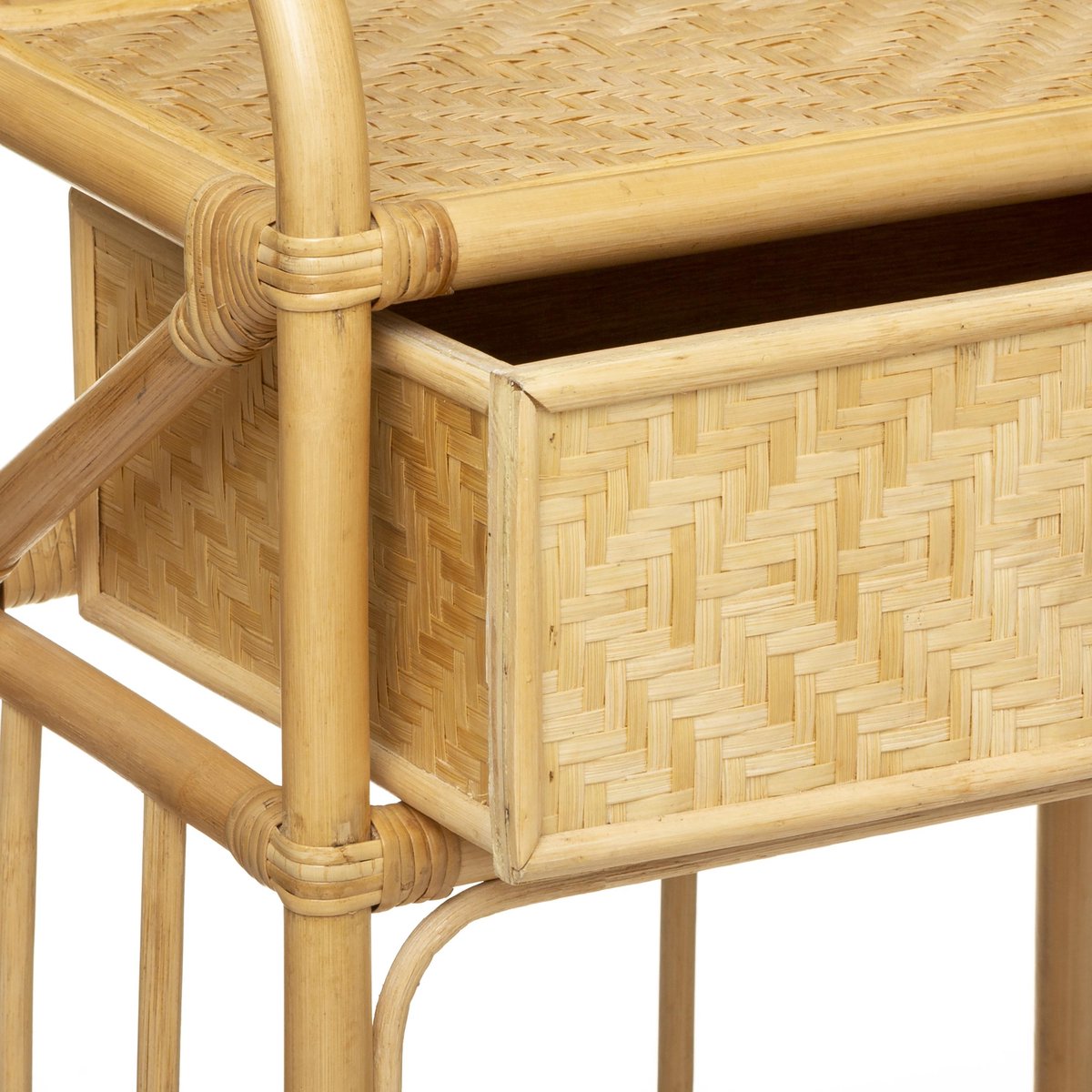 Atmosphera Kids Aoni Nachtkastje met lade Rotan en bamboe - Tafeltje - Kinderkamer - Nachttafel - Kindernachtkastje