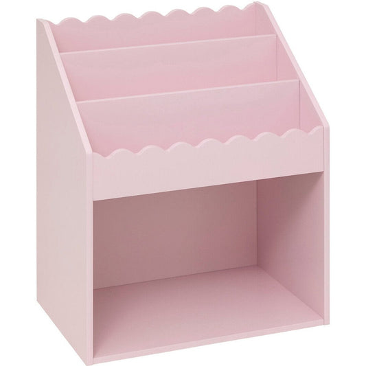 Atmosphera Kids Boekenkast verticale vakken met opbergvak - 48x32xH60cm - Lichtroze