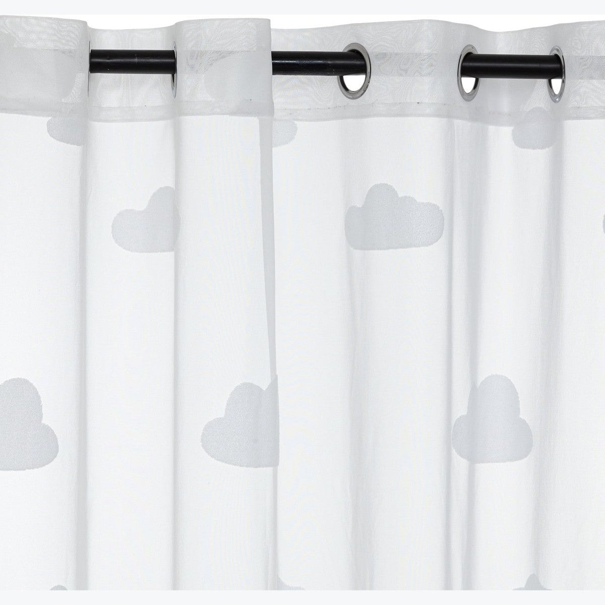 Atmosphera Kids Gordijn Wolken doorzichtig 140x240cm - Wit