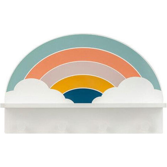 Atmosphera Kids Kapstok met wandplank 30x12x48cm - Regenboog