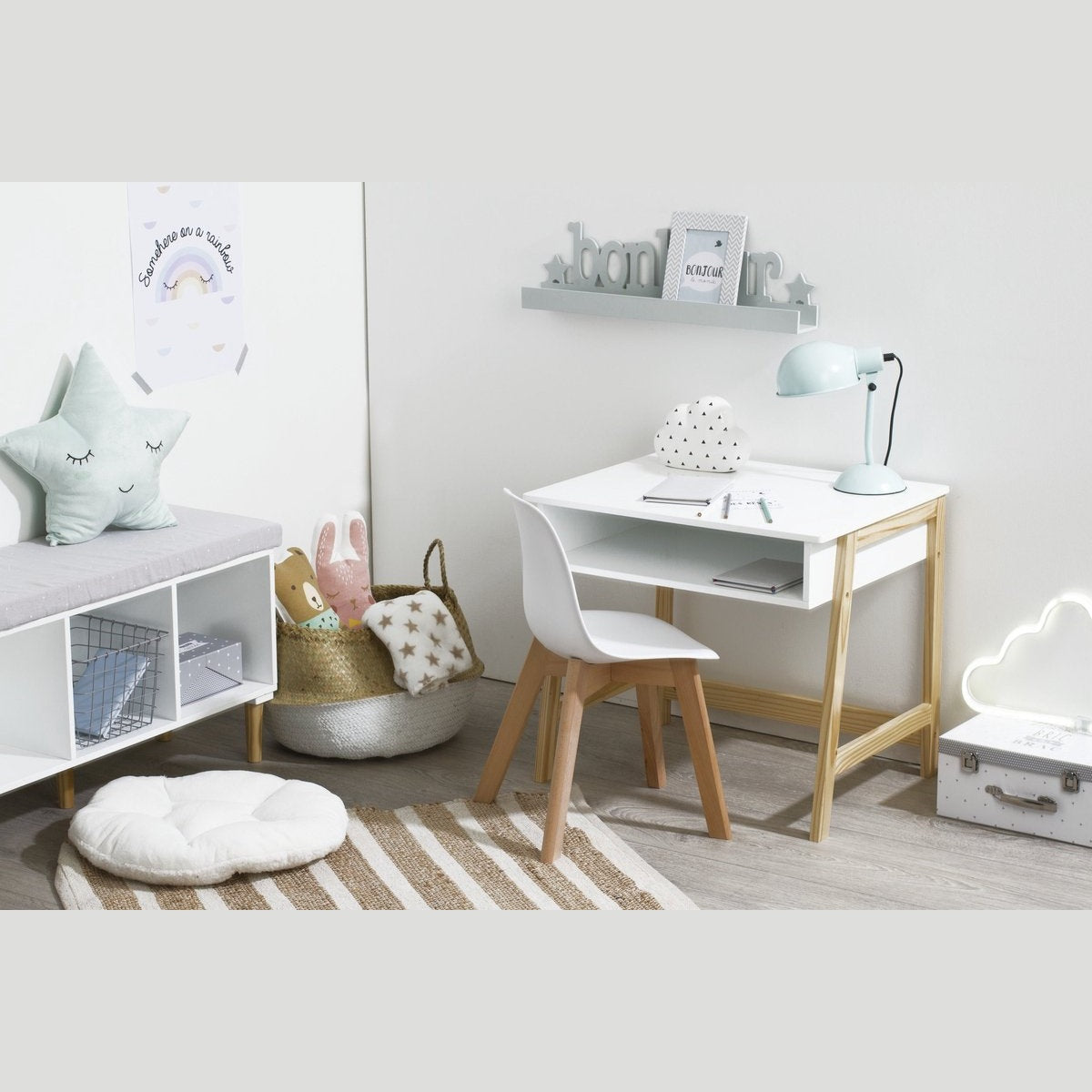 Atmosphera Kids Mini Baya kinderstoel - 55x31x39cm - Wit