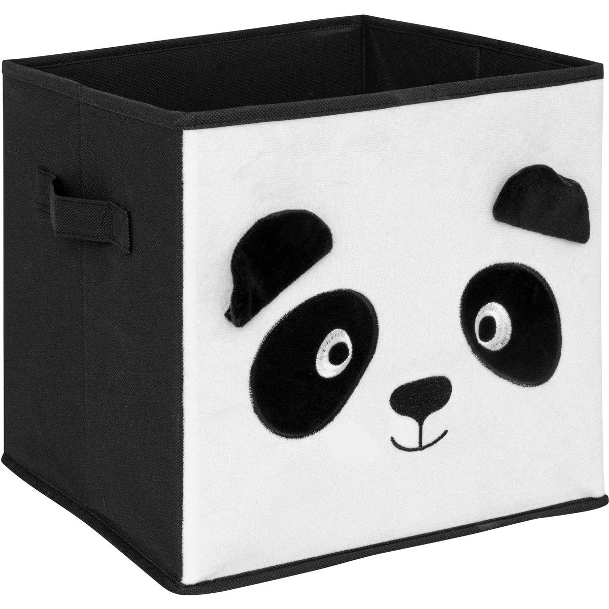 Atmosphera Kids Panda opbergdoos - 29x29x29cm - Opvouwbaar - Wit/Zwart