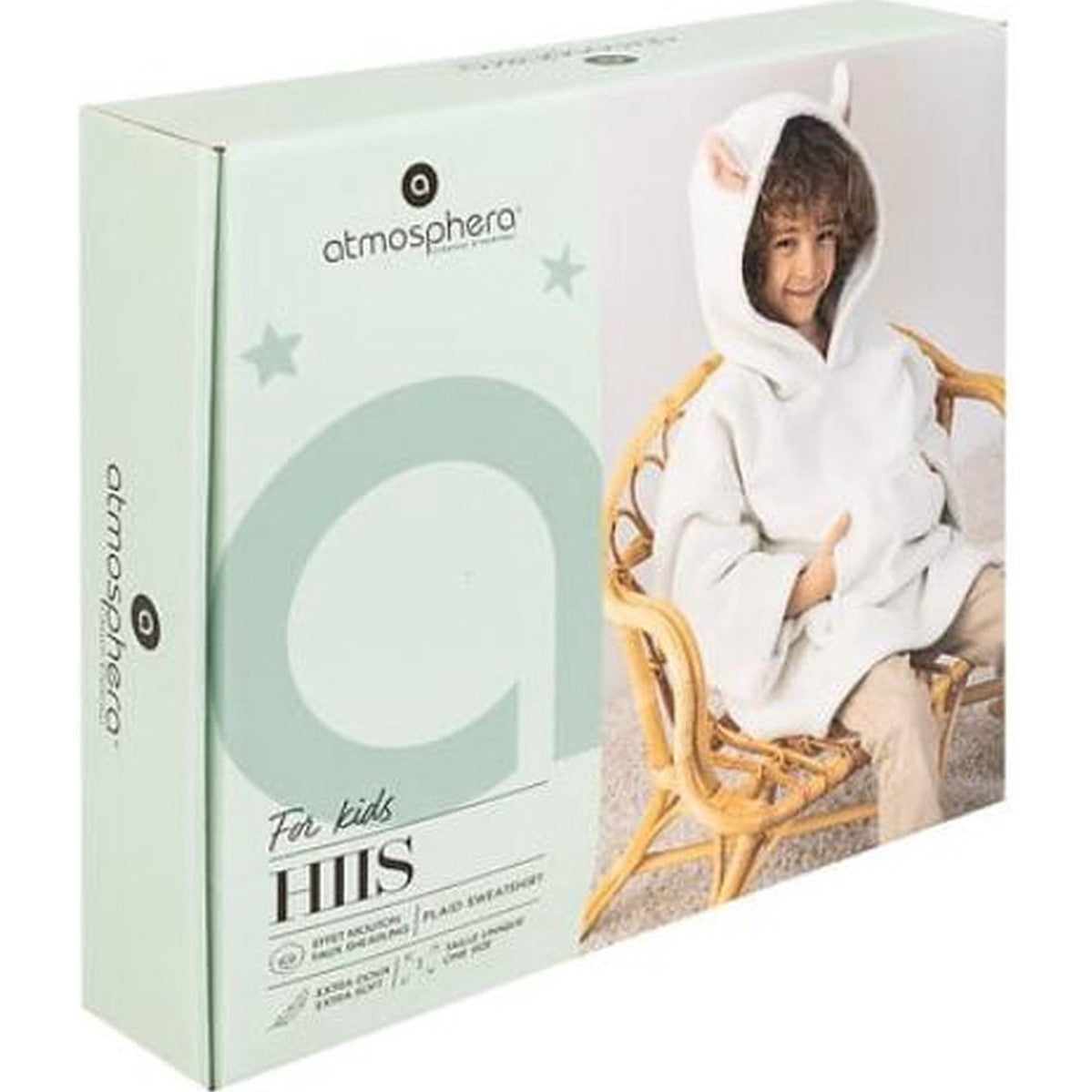 Atmosphera Kids Plaid sweater schaap kind - Trui - Extra zacht - Fleece trui - ONE SIZE - 3 tot 10 jaar - Met zakken