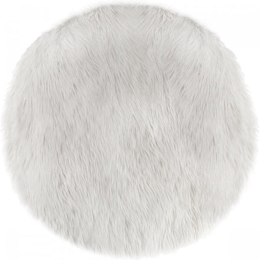 Atmosphera Kids Vloerkleed faux fur - Ø90cm - Wit