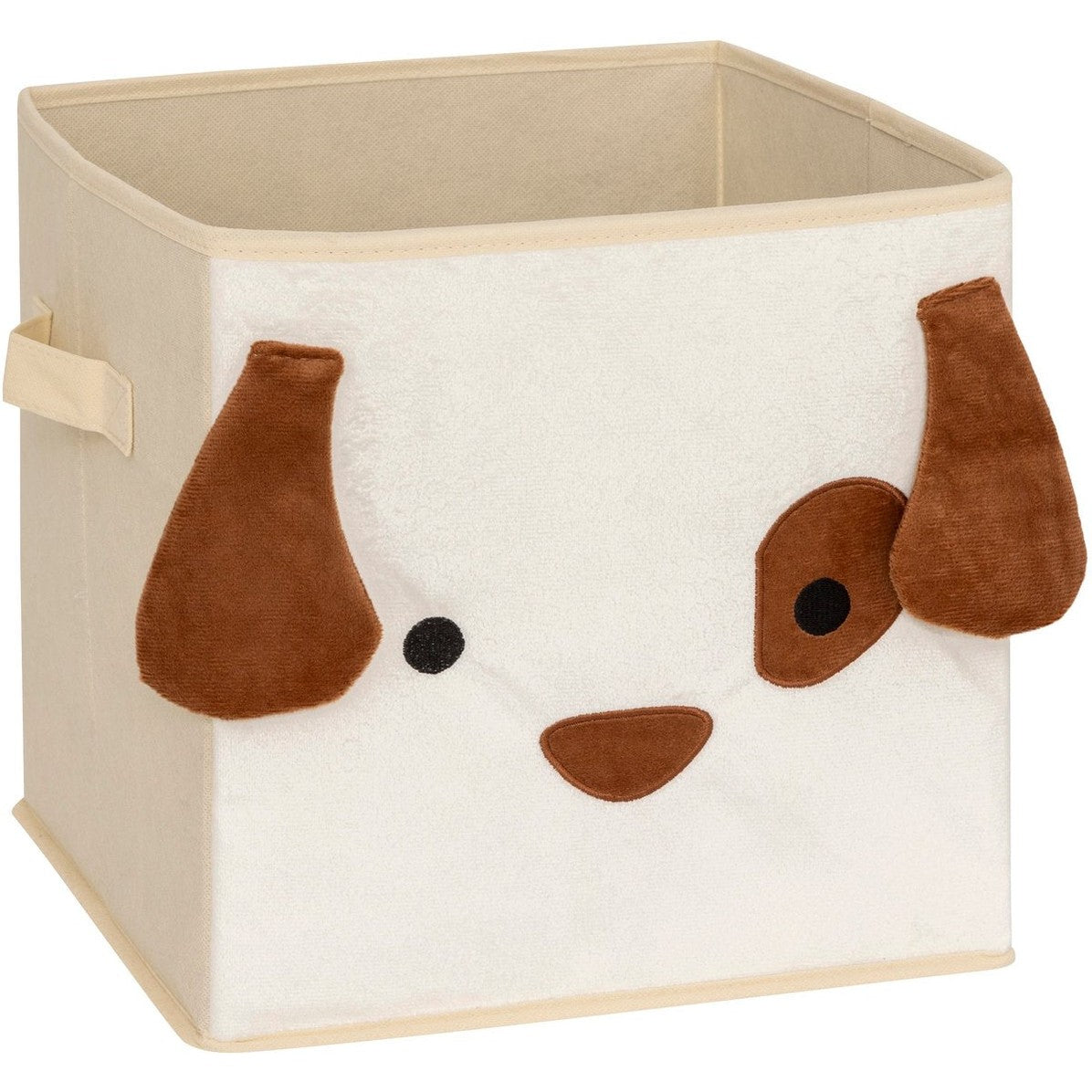 Atmosphera Kids Woef opbergdoos - 29x29x29cm - Opvouwbaar - Wit/Bruin